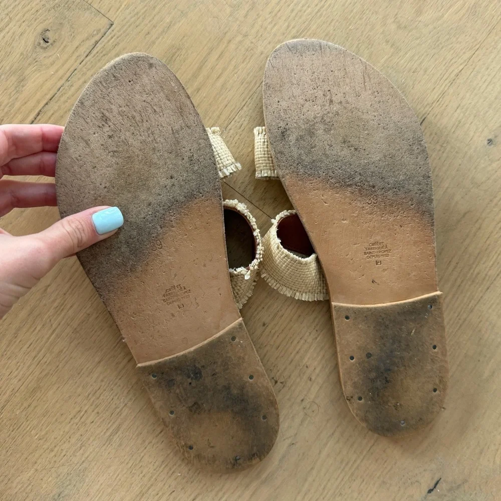 K Jacques St Tropez raffia sandals 39